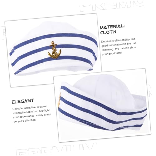 OSOLADY 2 Stück Kapitänsmütze Matrosen Hut aus Atmungsaktivem Verstellbar mit Bequem und Langlebig als Kostüm accessoire für Party Cosplay und Karneval OSOLADY 2 Stück Kapitänsmütze Matrosen Hut aus Atmungsaktivem Verstellbar mit Bequem und Langlebig als Kostüm accessoire für Party Cosplay und Karneval von OSOLADY