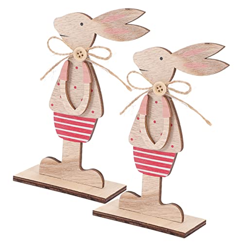 OSOLADY 2 Stück Osterdekorationen Ostern mitgebsel austecherformen Ostern fensterdeko Easter Hasendekoration für zu Hause tischdeko Tischschild Osterhase -Holzschild hölzern von OSOLADY