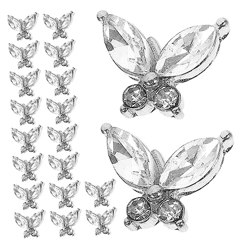 OSOLADY 20Stücke Schmetterling Nagelcharms Nageldekoration Für Maniküre DIY Nail Art Zubehör Für Zuhause Oder Salon Nagelreize Für Besondere Anlässe von OSOLADY