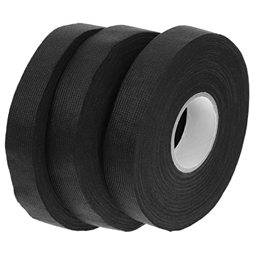 OSOLADY 3 Rollen Klebeband Für Kabelbäume in Der Automobilindustrie Kabelbaumwickelband Hitzebeständiges Band Selbstklebeband Für Audio Drahtwickelband Black Flanell von OSOLADY