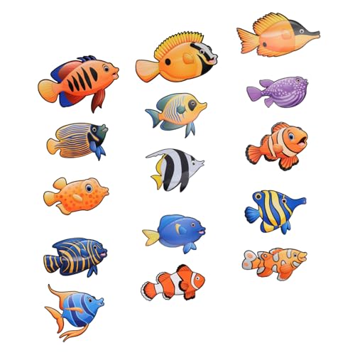 OSOLADY 3 Sätze Bunte Beidseitige Tropische Fisch Papierausschnitte Bastel und Dekorationskarten für Klassenzimmer Pinnwand und Spielzimmer von OSOLADY