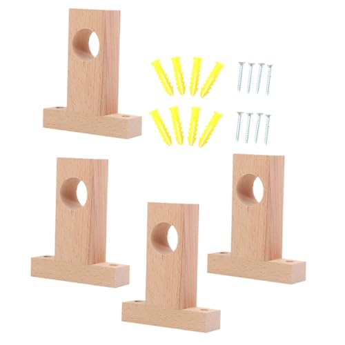OSOLADY 4Stücke Holz Gardinenstangenhalterungen Stabile Vorhangstangenhalter aus Holz zu Installieren für Verschiedene Dekorationsstile Langlebig und Robust von OSOLADY