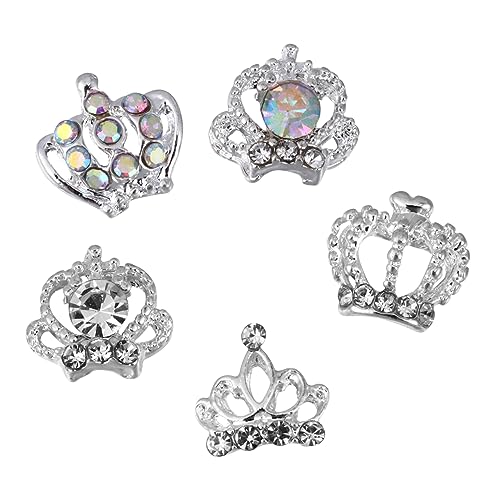 OSOLADY 50 Stück Krone Nagel Charms Dekoration Metall Nagelstuds Nagellegierung Schmuck für Diy Nageldesign für Maniküre und Kreative Nailart Zubehör von OSOLADY