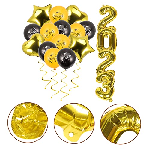 OSOLADY Graduationsballons Abschluss Dekoration mit Schwarzen und Goldenen Folienballons Stern und Herzformen Partydeko für Abschlussfeier und Klassenzimmer Festliche Luftballons für OSOLADY Graduationsballons Abschluss Dekoration mit Schwarzen und Goldenen Folienballons Stern und Herzformen Partydeko für Abschlussfeier und Klassenzimmer Festliche Luftballons für von OSOLADY