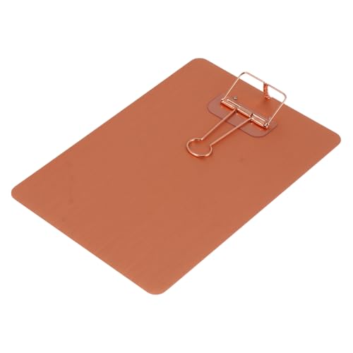 OSOLADY Metall Klemmbrett aus Edelstahl Leichtes Schreibbrett mit Ergonomischer Form Robustes Clipboard für Büro Schule und Unterwegs Langlebiges Notizbrett in Rosegold von OSOLADY