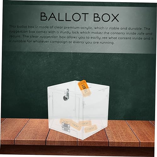 OSOLADY Transparente Acryl Spendenbox mit Schloss Große Wahlurne Robuste Abschließbare Vorschlags und für Spenden Gewinnspiele Abstimmungen und Events Selbstmontierbar von OSOLADY