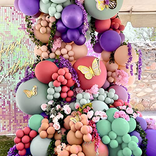 Ballon Girland Erz Kit süße Schmetterling Latexballons Set wiederverwendbares farbenfrohe Ballons Kit mit Metall Schmetterling Ballon Kette Knoten zum Geburtstag von OSPALEM