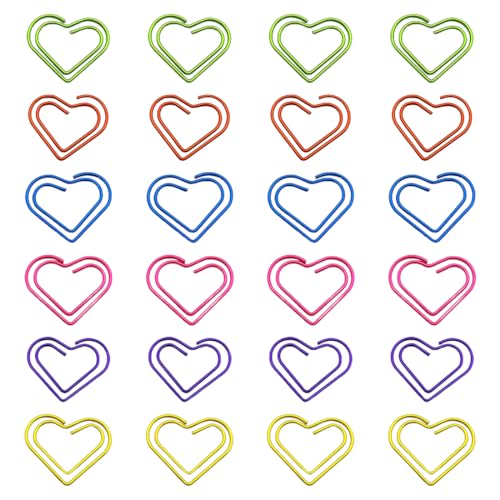 OSUWLSI 24 Stück Herzförmige Büroklammern, Motiv Liebe - Robuste Edelstahl, Vielfältige Farben: Rot, Rosa, Gold, Lila, Grün, Blau - Büroklammern Spender, Herz Paper Clips OSUWLSI 24 Stück Herzförmige Büroklammern, Motiv Liebe - Robuste Edelstahl, Vielfältige Farben: Rot, Rosa, Gold, Lila, Grün, Blau - Büroklammern Spender, Herz Paper Clips von OSUWLSI