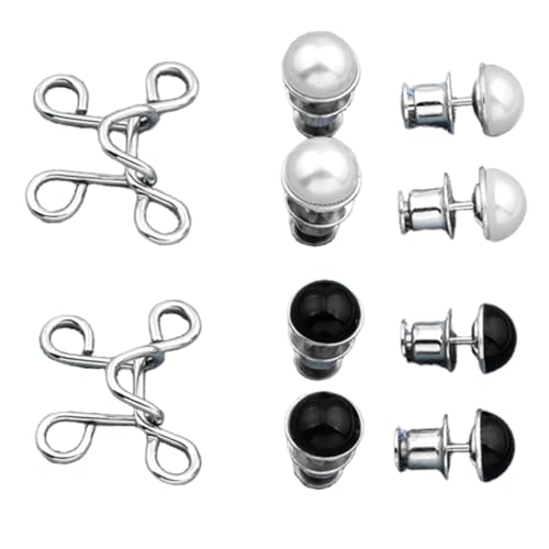 OSUWLSI 4 Sets Perlen-Jeansknopfnadeln, verstellbare nagelfreie Taillenschnallen, Taillenschnallenverlängerung, nähfreie Knopfnadeln, abnehmbare Jeansknopf-Hosenclips für Hosen,Jeans OSUWLSI 4 Sets Perlen-Jeansknopfnadeln, verstellbare nagelfreie Taillenschnallen, Taillenschnallenverlängerung, nähfreie Knopfnadeln, abnehmbare Jeansknopf-Hosenclips für Hosen,Jeans von OSUWLSI