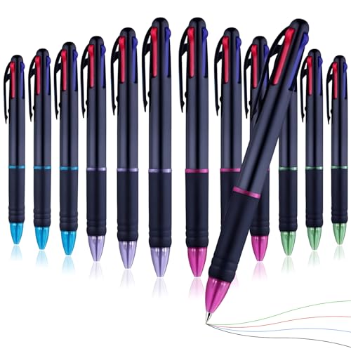OT-NVWOZR 12 Stück farbige Stifte, 0,7 mm 4-in-1 mehrfarbige Kugelschreiber, Feine Spitze 4 farbige Einziehbare Kugelschreiber für Büro Schulbedarf Studenten Kinder Krankenschwestern OT-NVWOZR 12 Stück farbige Stifte, 0,7 mm 4-in-1 mehrfarbige Kugelschreiber, Feine Spitze 4 farbige Einziehbare Kugelschreiber für Büro Schulbedarf Studenten Kinder Krankenschwestern von OT-NVWOZR