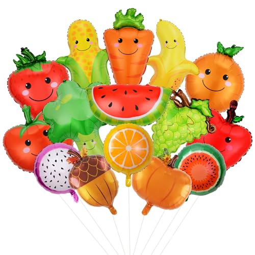 OT-NVWOZR 15 Stück Obst Gemüse Folienballon, Obstballons Luftballons Party Dekoration, Aluminium Folien Ballons Kinder Geschenk für Hochzeit Geburtstag Babyparty Zubehör Sommerfest OT-NVWOZR 15 Stück Obst Gemüse Folienballon, Obstballons Luftballons Party Dekoration, Aluminium Folien Ballons Kinder Geschenk für Hochzeit Geburtstag Babyparty Zubehör Sommerfest von OT-NVWOZR