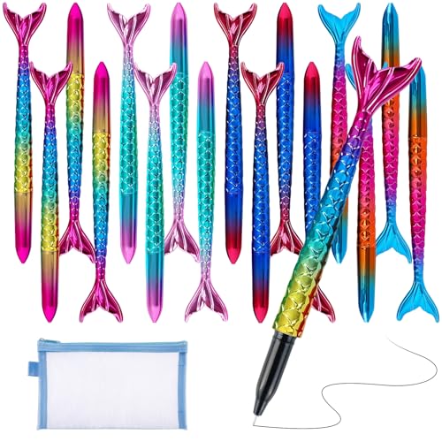 OT-NVWOZR 16 Stück Meerjungfrau Kugelschreiber Set, kreative Fischschwanz Gelstifte Schwarzer Tinte mit Federtasche, 0,5 mm Gel Stifte für Büro Schule Mädchen Kinder Schüler Geburtstag OT-NVWOZR 16 Stück Meerjungfrau Kugelschreiber Set, kreative Fischschwanz Gelstifte Schwarzer Tinte mit Federtasche, 0,5 mm Gel Stifte für Büro Schule Mädchen Kinder Schüler Geburtstag von OT-NVWOZR