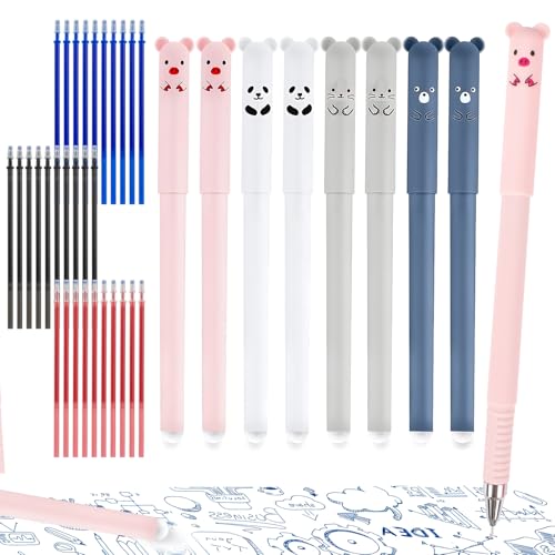 OT-NVWOZR 8 Stück Radierbarer Kugelschreiber, Cartoon Tintenroller Radierbar mit 30 0,5mm Ersatzmine, Erasable Pen Löschbaren Gelstifte Wegradierenare Stifte für Kinder Studenten Schule Büro OT-NVWOZR 8 Stück Radierbarer Kugelschreiber, Cartoon Tintenroller Radierbar mit 30 0,5mm Ersatzmine, Erasable Pen Löschbaren Gelstifte Wegradierenare Stifte für Kinder Studenten Schule Büro von OT-NVWOZR
