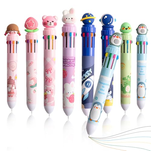 OT-NVWOZR 8 Stück Mehrfarbiger Kugelschreiber Einziehbarer, 10 in 1 Retractable Multicolor Stifte, 0,5mm Farbige Cartoon-Stift für Studenten Kinder Büro Schulbedarf Niedlich Geschenk OT-NVWOZR 8 Stück Mehrfarbiger Kugelschreiber Einziehbarer, 10 in 1 Retractable Multicolor Stifte, 0,5mm Farbige Cartoon-Stift für Studenten Kinder Büro Schulbedarf Niedlich Geschenk von OT-NVWOZR