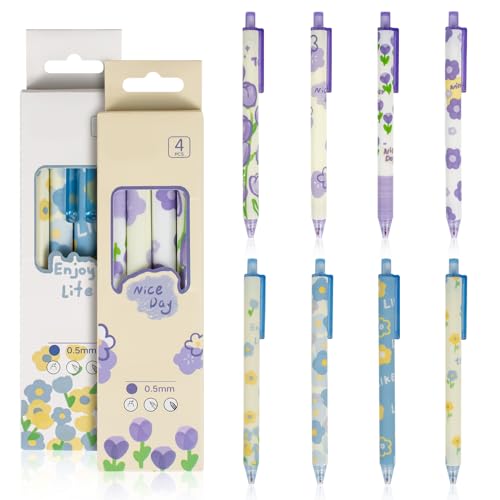 OT-NVWOZR 8PCS Aesthetic Kugelschreiber, Einziehbare Gelschreiber Niedlich Blume Gelstifte, 0,5mm Kawaii Gel Stift Schwarze Tinte, Cartoon Pen Schulsachen für Kinder Studenten Schule Büro OT-NVWOZR 8PCS Aesthetic Kugelschreiber, Einziehbare Gelschreiber Niedlich Blume Gelstifte, 0,5mm Kawaii Gel Stift Schwarze Tinte, Cartoon Pen Schulsachen für Kinder Studenten Schule Büro von OT-NVWOZR
