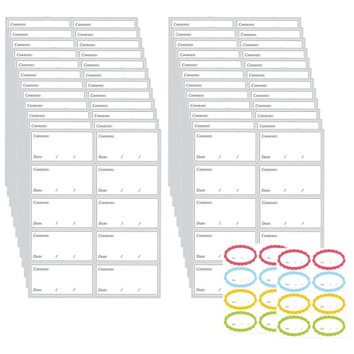 256 selbstklebende Etiketten für Einmachgläser, selbstklebende Etiketten, zum Bedrucken, für Einfriergläser, wie gezeigt von OTAIVE