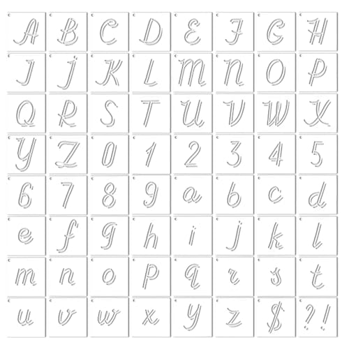 64 Stück Schriftschablone Zeichnen Stencil Buchstaben Schablone Alphabet Schablonen Letter Templates für DIY Malerei Bastelzubehör von OTAIVE