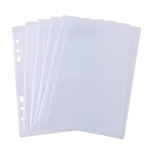 10 Stück A6 Größe Kunststoff-Bindertaschen, 6 Löcher, wasserdichte PVC-Ordner, lose Blätter, Taschen für lose Blätter, Planer-Einsatzbeutel, Stempel und Stanzformen, Aufbewahrungsrechnungen Organizer von OTCRAFT