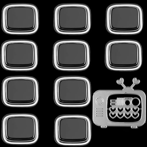 12 Stück/Set10 Stück, dimensionale Shaker Kuppeln mit 2 Stück, TV-Metallschablonen für Fernseher, Kunststoff, dimensionale Kuppeln für Shaker, Kartenherstellung, handgefertigtes Basteln von OTCRAFT