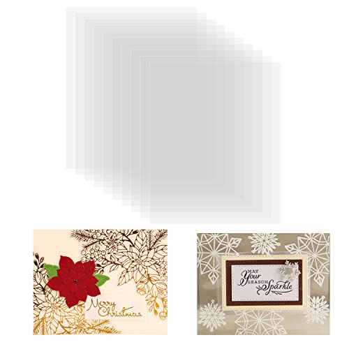 50 Stück 12 x 16 cm hitzebeständige transparente Acetatblätter zum Prägen und Stempeln für Shaker, Karten, Fenster, Kunststoffblätter, DIY, Scrapbooking von OTCRAFT