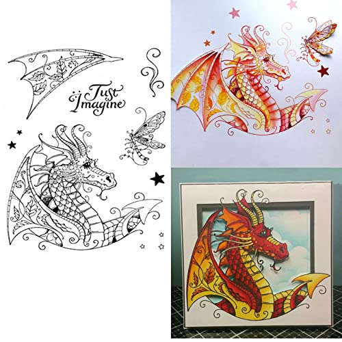 Drache Schmetterling Stempel Just Imagine Word Transparent Stempel Kartenherstellung für DIY Scrapbooking Papier Basteln Kunstbedarf Handgefertigt Drache Schmetterling Stempel Just Imagine Word Transparent Stempel Kartenherstellung für DIY Scrapbooking Papier Basteln Kunstbedarf Handgefertigt von OTCRAFT