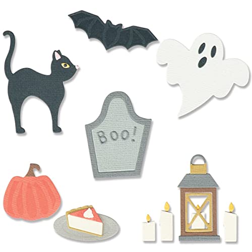 Halloween-Motive, Stanzformen für Kartenherstellung, Katzen, Fledermäuse, Geister, Grabstein, Metall, Stanzformen, für DIY, Scrapbooking,Halloween, Metallstanzen, Stanzschablonen, Bastelprojekte von OTCRAFT