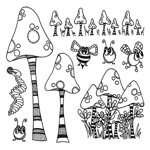 Kleine Biene + Pilz Dekoration Stempel Verwendet Für Die Kartenherstellung Transparenter Stempel DIY Scrapbook Papier Handwerk Handarbeit Scrapbook Liefert Kleine Biene + Pilz Dekoration Stempel Verwendet Für Die Kartenherstellung Transparenter Stempel DIY Scrapbook Papier Handwerk Handarbeit Scrapbook Liefert von OTCRAFT
