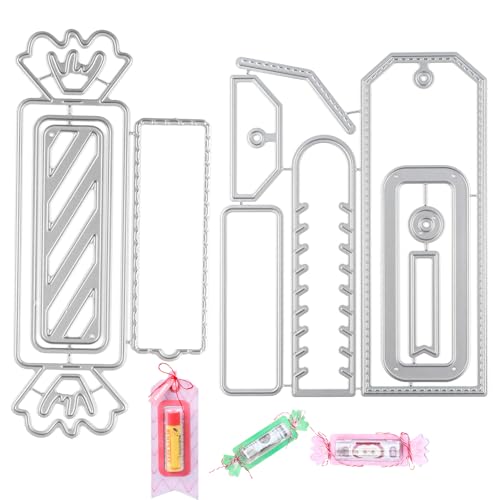 OTCRAFT 1 Set Anhänger und 1 Set Süßigkeiten-Stanzformen, rechteckig, Geschenkkarte, Umschlag, Stanzformen-Set, Etikettenanhänger für Scrapbooking, DIY-Karten, Alben, Bastelbedarf (Etikett: 11,7 x OTCRAFT 1 Set Anhänger und 1 Set Süßigkeiten-Stanzformen, rechteckig, Geschenkkarte, Umschlag, Stanzformen-Set, Etikettenanhänger für Scrapbooking, DIY-Karten, Alben, Bastelbedarf (Etikett: 11,7 x von OTCRAFT