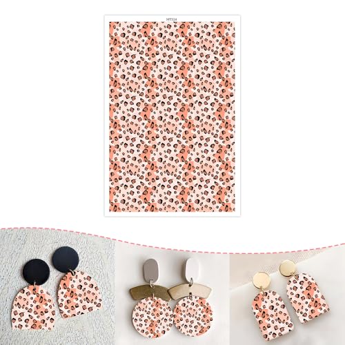 OTCRAFT 10 Blatt Ton-Transferpapier für Ohrringe und Polymer-Ton, Design-Wassertransferpapier für Polymerton, Schmuck, Halsketten, Anhänger, Bastelbedarf, Leopardenmuster, 14 x 10 cm OTCRAFT 10 Blatt Ton-Transferpapier für Ohrringe und Polymer-Ton, Design-Wassertransferpapier für Polymerton, Schmuck, Halsketten, Anhänger, Bastelbedarf, Leopardenmuster, 14 x 10 cm von OTCRAFT