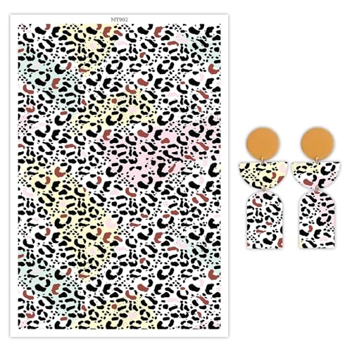 OTCRAFT 10 Blatt Ton-Transferpapier für Ohrringe und Polymer-Ton, Design-Wassertransferpapier für Polymerton, Schmuck, Halsketten, Anhänger, Bastelbedarf, Leopardenmuster, 14 x 10 cm OTCRAFT 10 Blatt Ton-Transferpapier für Ohrringe und Polymer-Ton, Design-Wassertransferpapier für Polymerton, Schmuck, Halsketten, Anhänger, Bastelbedarf, Leopardenmuster, 14 x 10 cm von OTCRAFT