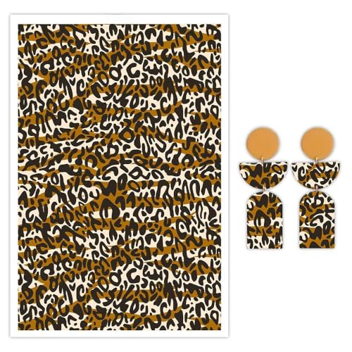 OTCRAFT 10 Blatt Ton-Transferpapier für Ohrringe und Polymer-Ton, Design-Wassertransferpapier für Polymerton, Schmuck, Halsketten, Anhänger, Bastelbedarf, Leopardenmuster, 14 x 10 cm OTCRAFT 10 Blatt Ton-Transferpapier für Ohrringe und Polymer-Ton, Design-Wassertransferpapier für Polymerton, Schmuck, Halsketten, Anhänger, Bastelbedarf, Leopardenmuster, 14 x 10 cm von OTCRAFT