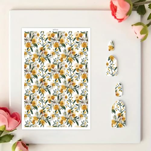 OTCRAFT 12 Blatt Blühendes Gardenia-Transferpapier für Polymerton, Transferpapier für Bastelarbeiten, Schmuck, Ohrringe, 14 x 8 cm von OTCRAFT