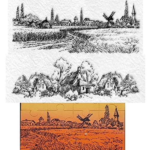 OTCRAFT 2 Stück Retro-Landschaftsstempel-Set, Grasland, Haus, Bäume, transparente Gummi-Stempel, Kartenherstellung für DIY, Scrapbooking, Papier, Basteln, Kunstbedarf, handgefertigt OTCRAFT 2 Stück Retro-Landschaftsstempel-Set, Grasland, Haus, Bäume, transparente Gummi-Stempel, Kartenherstellung für DIY, Scrapbooking, Papier, Basteln, Kunstbedarf, handgefertigt von OTCRAFT