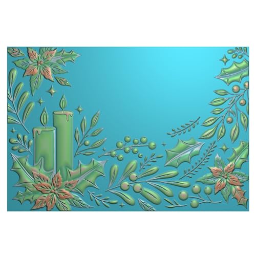 OTCRAFT 3D-Prägeschablone für Kartenherstellung, Blumen beleuchtete Kerzen, klare Kunststoff-Textur, verblasst Prägeschablone für Scrapbooking und andere Papierbastelalben, Briefmarken, DIY-Dekoration von OTCRAFT