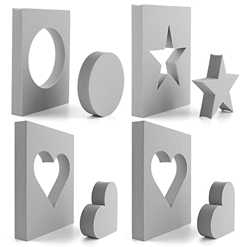 OTCRAFT 4 Stück Herz-Stern, Kreis-Stempelschaum, grau, formbar, Schaumstoff-Stempelkissen, Kunststoff, Trockenschaumstoff, Schaumstoff, für Skulpturen, Modellieren, DIY-Kunst und Bastelprojekte von OTCRAFT