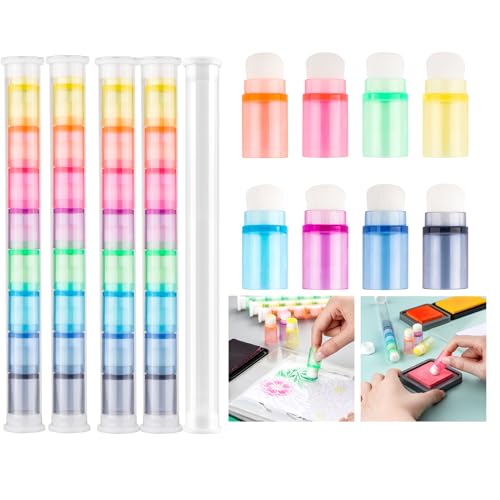 OTCRAFT 40 Stück/Set weiche Borsten Finger Daubers mit 5 Aufbewahrungsboxen, Tintenmischpinsel, Mini-Pinsel, stapelbarer Pinselkopf, 1,9 cm für Kartenherstellung, Malen, Zeichnen, Griffe, OTCRAFT 40 Stück/Set weiche Borsten Finger Daubers mit 5 Aufbewahrungsboxen, Tintenmischpinsel, Mini-Pinsel, stapelbarer Pinselkopf, 1,9 cm für Kartenherstellung, Malen, Zeichnen, Griffe, von OTCRAFT
