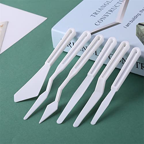 OTCRAFT 6 Stück Palettenmesser-Malspatel, Kunststoffspatel, Palettenmesser, Ölgemälde, Zubehör, Farbmisch-Set für Öl, Leinwand, Acrylmalerei. Das ideale Sortiment an gemischten Medien Werkzeugen von OTCRAFT
