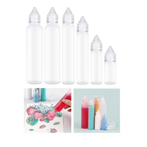 OTCRAFT 6 leere Applikatorflaschen mit feiner Spitze; Kunststoff-Quetschflasche für Kleberfarbe, transparenter Flüssigkeitsspender, kleine Klebeprojekte, Papierquilling, Bastelarbeiten, Acrylfarbe, OTCRAFT 6 leere Applikatorflaschen mit feiner Spitze; Kunststoff-Quetschflasche für Kleberfarbe, transparenter Flüssigkeitsspender, kleine Klebeprojekte, Papierquilling, Bastelarbeiten, Acrylfarbe, von OTCRAFT