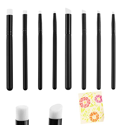 OTCRAFT 8 Stück Mini-Tintenfarben-Mischpinsel, Mischwerkzeuge, 4 Arten von Kopf, glattes Mischen, Tintenmalerei, kleine Pinsel, Handwerkzeuge für DIY, Scrapbooking, Papierkarten, Herstellung von OTCRAFT