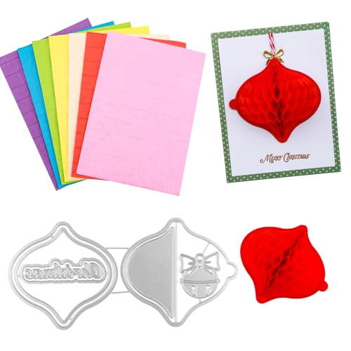 OTCRAFT 8-teiliges Set mit Waben-Papierblöcken und Laternen, Stanzformen-Set mit Magneten. Für DIY-3D-Bastel- und Pop-Up-Karten, 30 Schichten, 2 cm Klebelinie, Basteln, Kartenherstellung, Verzierungen von OTCRAFT