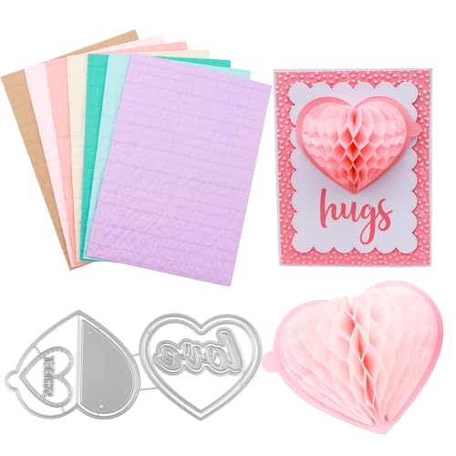 OTCRAFT 8-teiliges Set mit Waben-Papierblöcken und Stanzformen mit Magneten. Für DIY-3D-Bastel- und Pop-Up-Karten, 30 Schichten, 2 cm Klebelinie, Basteln, Kartenherstellung, Verzierungen von OTCRAFT