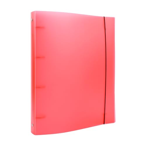 OTCRAFT A4-Ringbucheinband mit 4 Ringen, sauberes, transparentes weiches PVC, nachfüllbare Notizbuchhülle mit matter Oberfläche, für Stempel- und Stanzschablonen, Rot von OTCRAFT