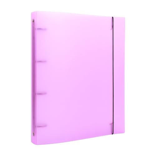 OTCRAFT A4-Ringbucheinband mit 4 Ringen, sauberes, transparentes weiches PVC, nachfüllbare Notizbuchhülle mit matter Oberfläche, für Stempel- und Stanzschablonen, Violett von OTCRAFT