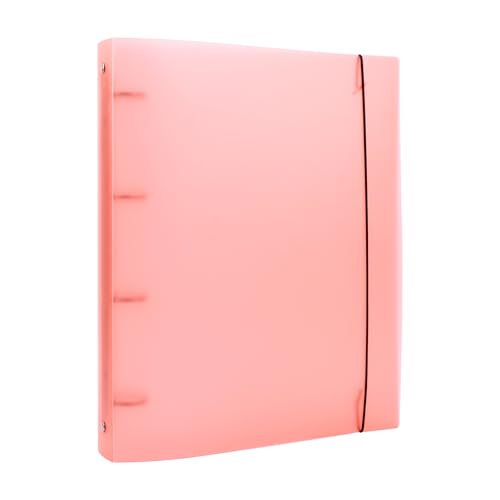 OTCRAFT A4-Ringbucheinband mit 4 Ringen, sauberes, transparentes weiches PVC, nachfüllbare Notizbuchhülle mit matter Oberfläche für Stempel- und Stanzschablonen, Orange von OTCRAFT