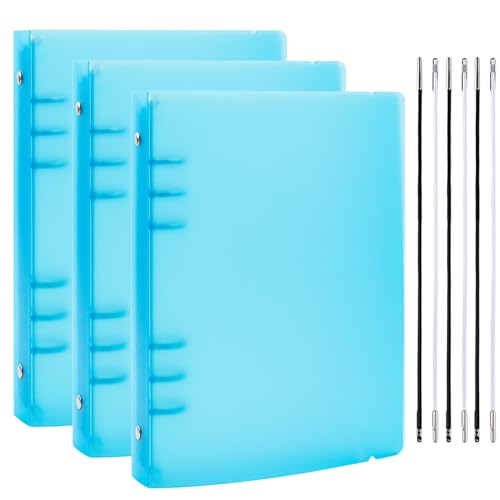 OTCRAFT A5-Ringbucheinband, transparent, weiches PVC, nachfüllbar, mit matter Oberfläche für Stempel und Stanzschablone, 3 Stück/Set (blau) von OTCRAFT