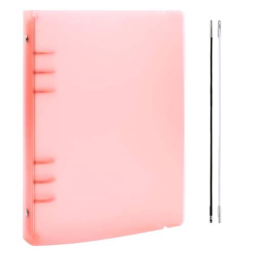 OTCRAFT A5-Ringbucheinband mit 6 Ringen, sauberes, transparentes weiches PVC, für nachfüllbare Notizbuchhülle mit matter Oberfläche für Stempel- und Stanzschablonen, Orange von OTCRAFT