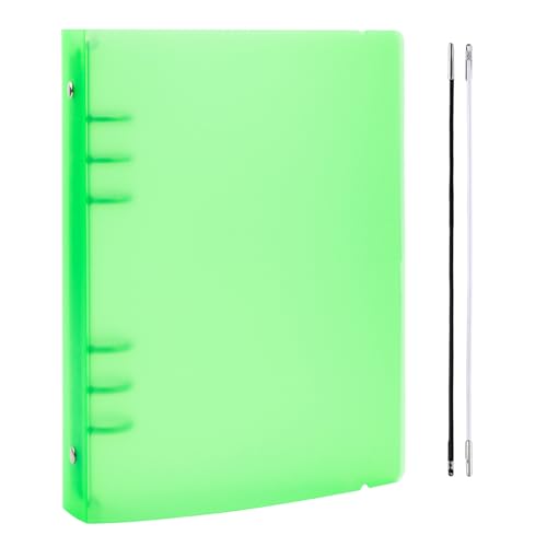 OTCRAFT A5 Ringbucheinband mit 6 Ringen, sauberes, transparentes weiches PVC, für nachfüllbare Notizbuchhülle mit matter Oberfläche für Stempel und Stanzschablonen (grün) von OTCRAFT