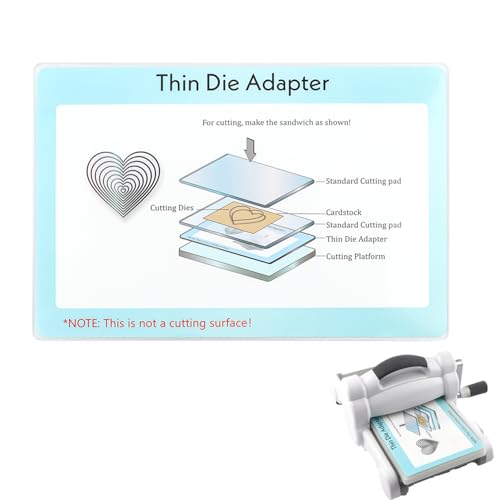 OTCRAFT Dünner Stanz-Adapter für Stanzmaschine; PC-Kunststoff-Standard-Adapter-Pad für dünne Oblaten-Stanzformen, erhöht die Schneidfähigkeit, Scrapbooking, Stanzplattenadapter, 22,8 x 15,4 cm von OTCRAFT