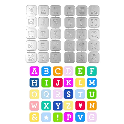 OTCRAFT Große Stanzformen mit 26 Buchstaben für Kartenherstellung, DIY, Scrapbooking, Prägeschablone, Metall-Stanzformen für Papierbasteln, Stanzschablone, Scrapbooking, Zubehör, Scrapbooking von OTCRAFT