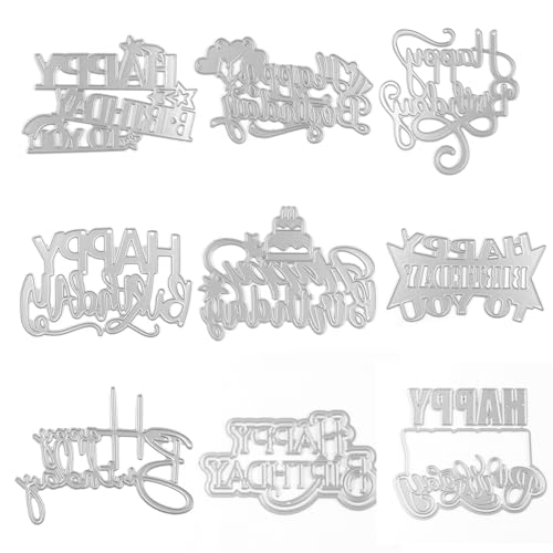 OTCRAFT Metall-Stanzschablonen-Set mit Geburtstags-Alphabeten, für Kartenherstellung, Scrapbooking, Happy Birthday-Wörter, Metall-Stanzformen, DIY, Scrapbooking, Papierbasteln, handgefertigte OTCRAFT Metall-Stanzschablonen-Set mit Geburtstags-Alphabeten, für Kartenherstellung, Scrapbooking, Happy Birthday-Wörter, Metall-Stanzformen, DIY, Scrapbooking, Papierbasteln, handgefertigte von OTCRAFT